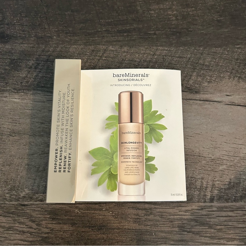 NEW BareMinerals Skinsorials Skinlongevity Vital Power Infusion 7.5 ml/ .25oz